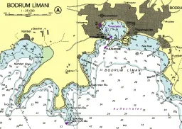 Port de Bodrum sur la carte Maptech