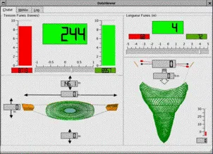 Données des capteurs de chalut Scanmar et Marelec affichées dans Dataview