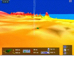 Vue zoomée avec exagération verticale
