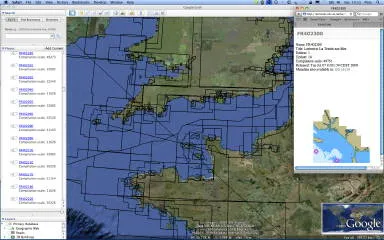 Primar ENC cells catalogue in Google Earth