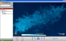 Olex bathymetric cells around Groix island in Google Earth