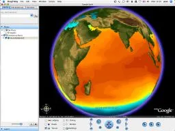 Sea surface temperature in Google Earth