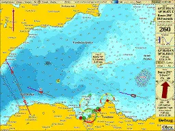 Cibles radar ARPA et pilote automatique affichés en 2D dans Olex