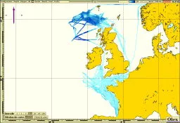 Vue générale de la bathymétrie compilée des bateaux de pêche français