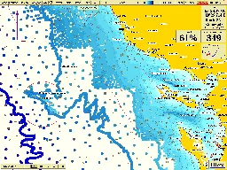Isobathes calculées avec les seules sondes des cartes vectorisées