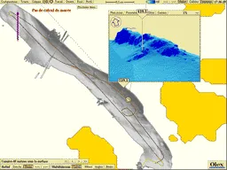 Vue ombrée et vue 3D en cascade des données multifaisceaux