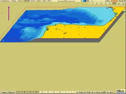 Vue 3D de la synthèse bathymétrique de l’Ifremer dans Olex