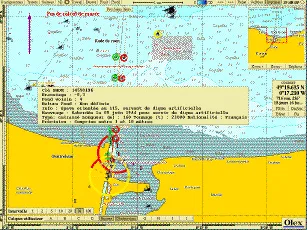 Fiche d’une épave sélectionnée dans Olex