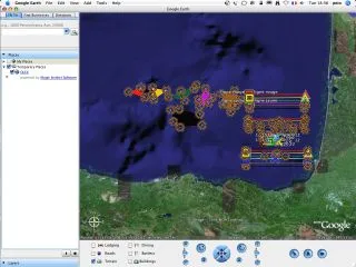 Fichier Ruter d’exemple affiché dans Google Earth