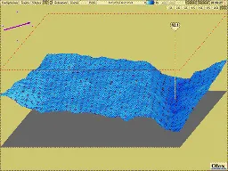 MNT du SHOM en baie de Seine affiché en 3D dans Olex