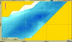 Zoom with Olex bathymetry and general chart