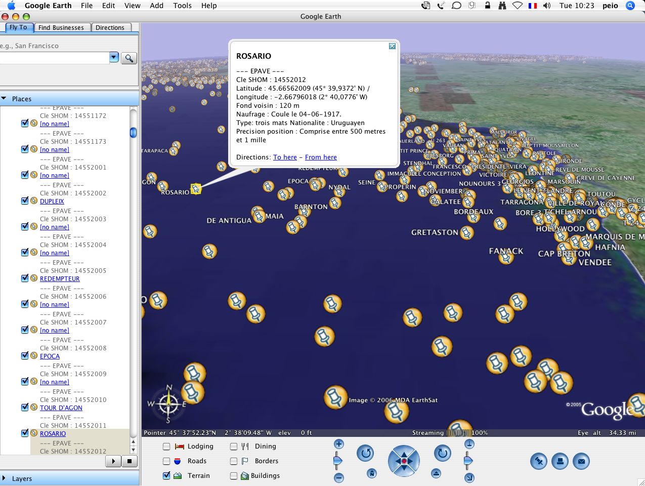 Google Earth Depth Charts